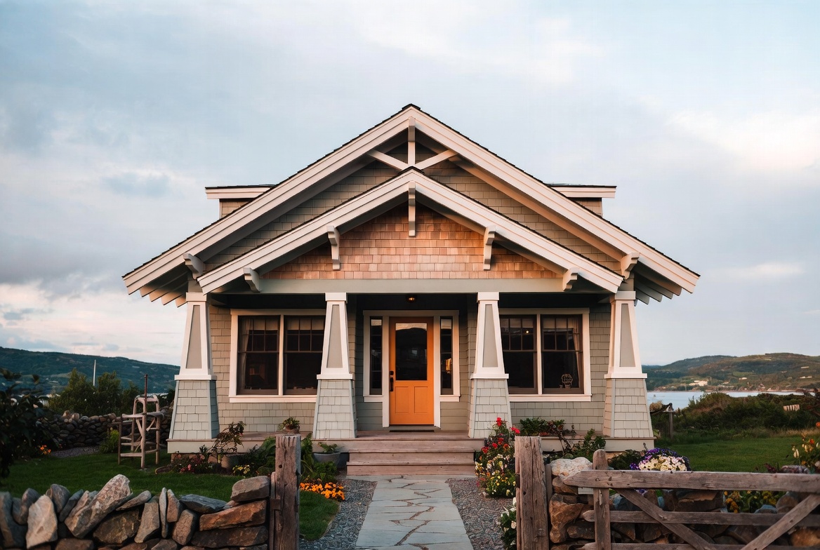 Craftsman cottage with a covered front porch